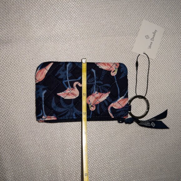 Vera Bradley Zip ID Small Wallet –Flamingo Garden Print-Card Holder, Keychain - Picture 5 of 7